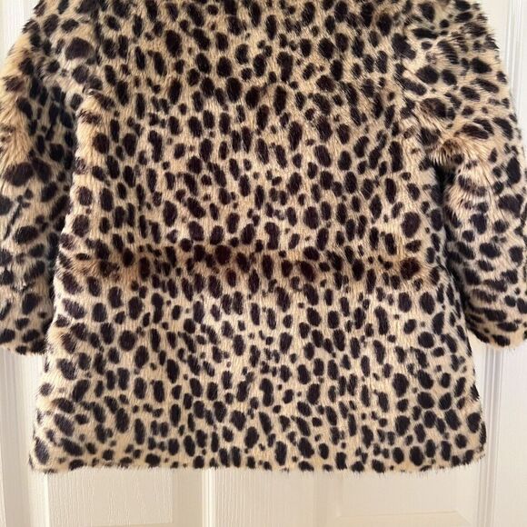 Crewcuts J Crew Leopard Print Faux-Fur Coat Double Breasted Girls Size 3 - Picture 13 of 13